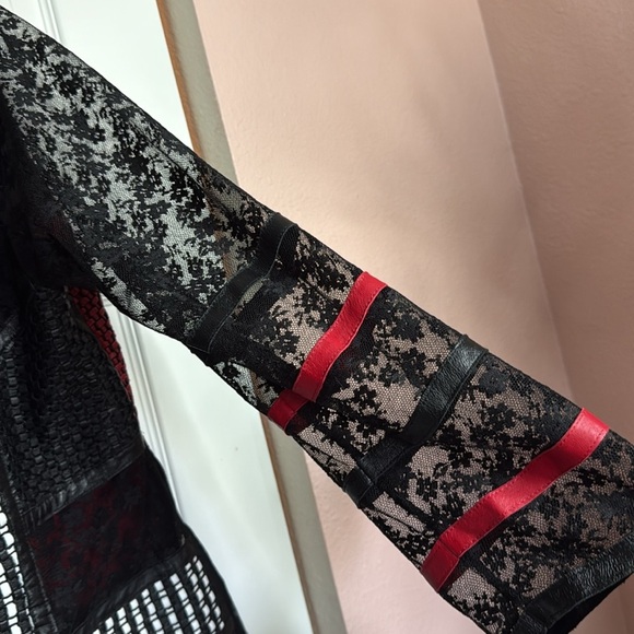 Vintage Stillman Studio leather and lace patchwork jacket Size 2x - Picture 4 of 9